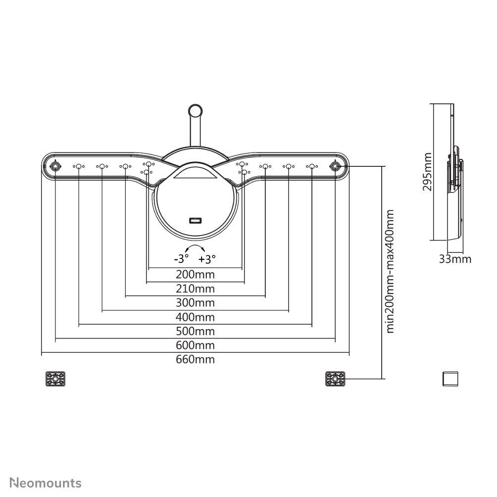 Neomounts OLED-W600BLACK Soporte de pared para TV 32-70" - fijo